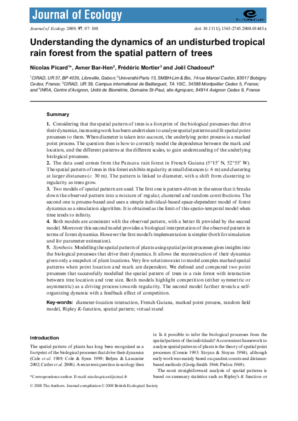 (PDF) Understanding the dynamics of an undisturbed tropical rain forest ...