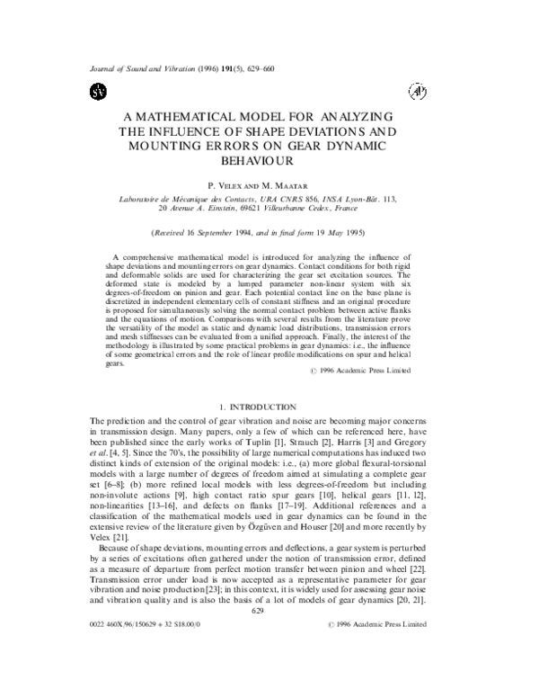 (PDF) A Mathematical Model for Analyzing the Influence of Shape ...