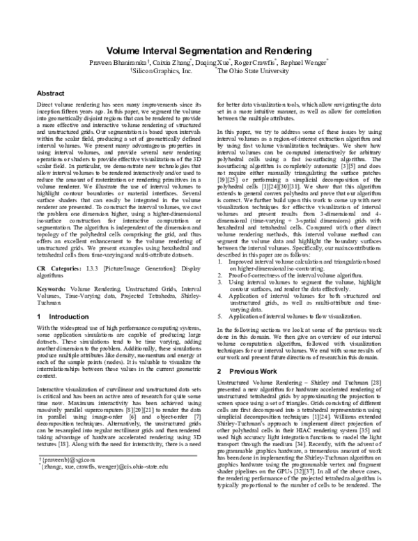 (PDF) Volume interval segmentation and rendering