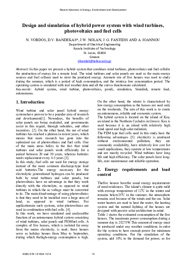 (PDF) Design and Simulation of Hybrid Power System with Wind Turbines ...