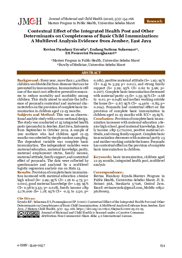 (PDF) Contextual Effect of the Integrated Health Post and Other ...