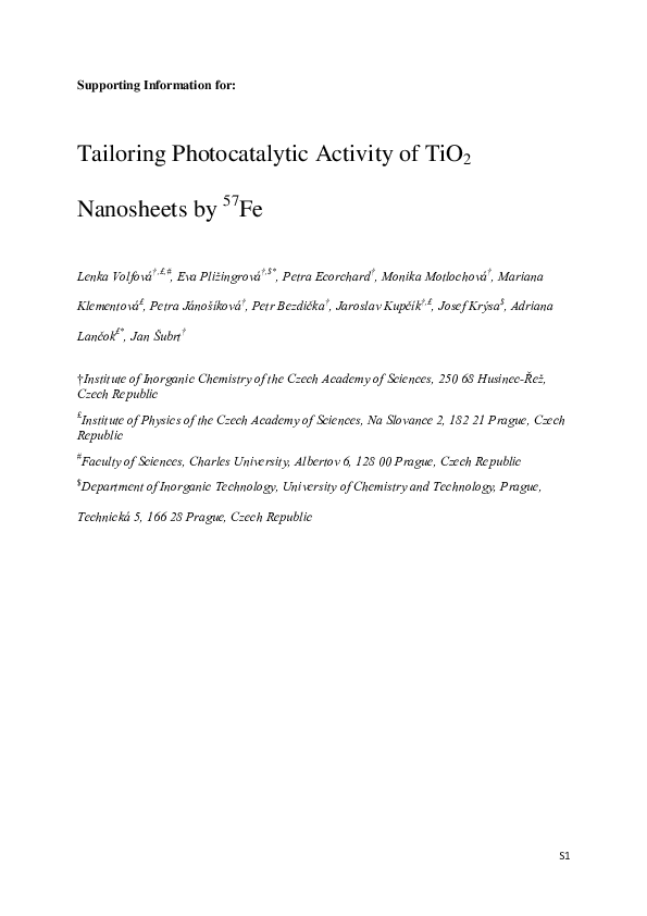 (PDF) Tailoring Photocatalytic Activity of TiO2 Nanosheets by 57Fe