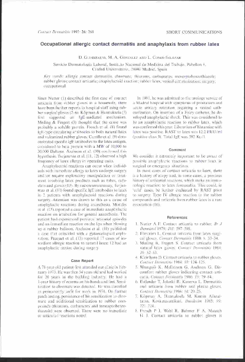 (PDF) Occupational allergic contact dermatitis and anaphylaxis from ...