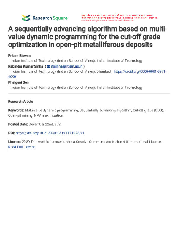 (PDF) A sequentially advancing algorithm based on multi-value dynamic ...