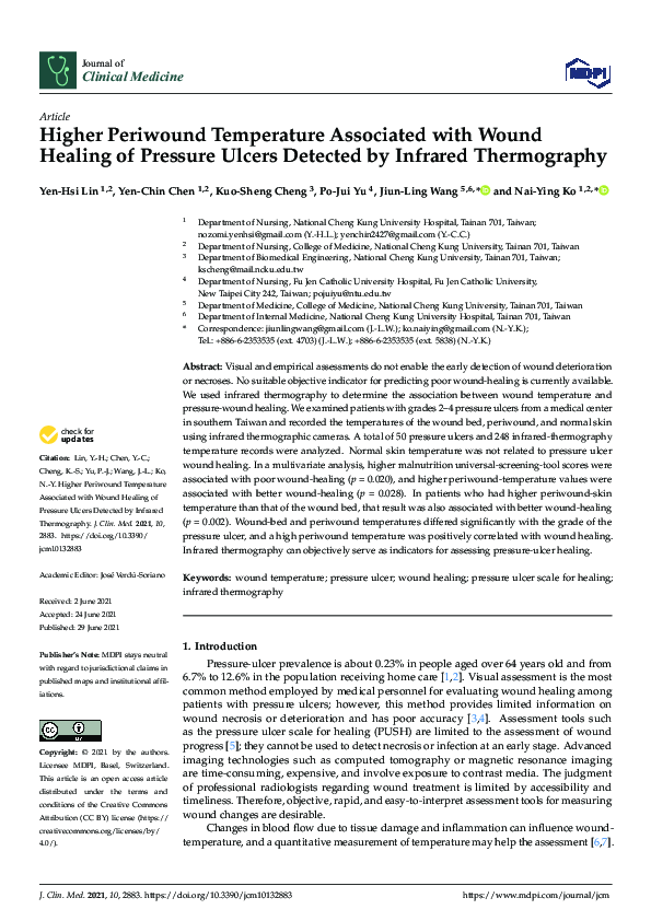 (PDF) Higher Periwound Temperature Associated with Wound Healing of ...