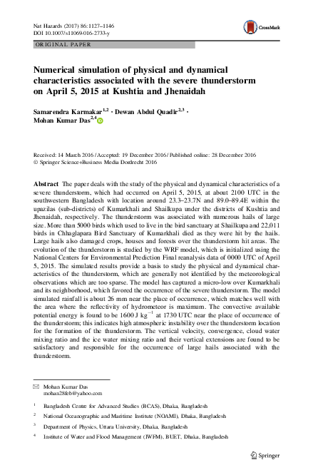 (PDF) Numerical simulation of physical and dynamical characteristics ...