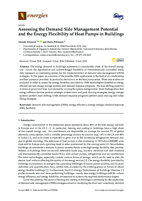 (PDF) Assessing the Demand Side Management Potential and the Energy ...