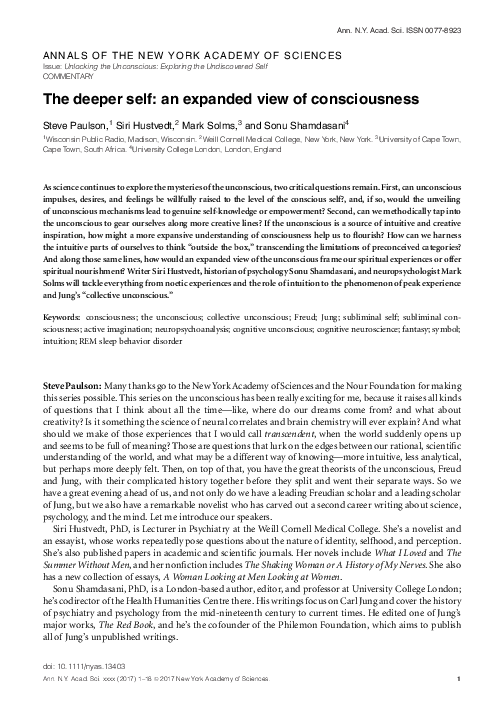 (PDF) The deeper self: an expanded view of consciousness