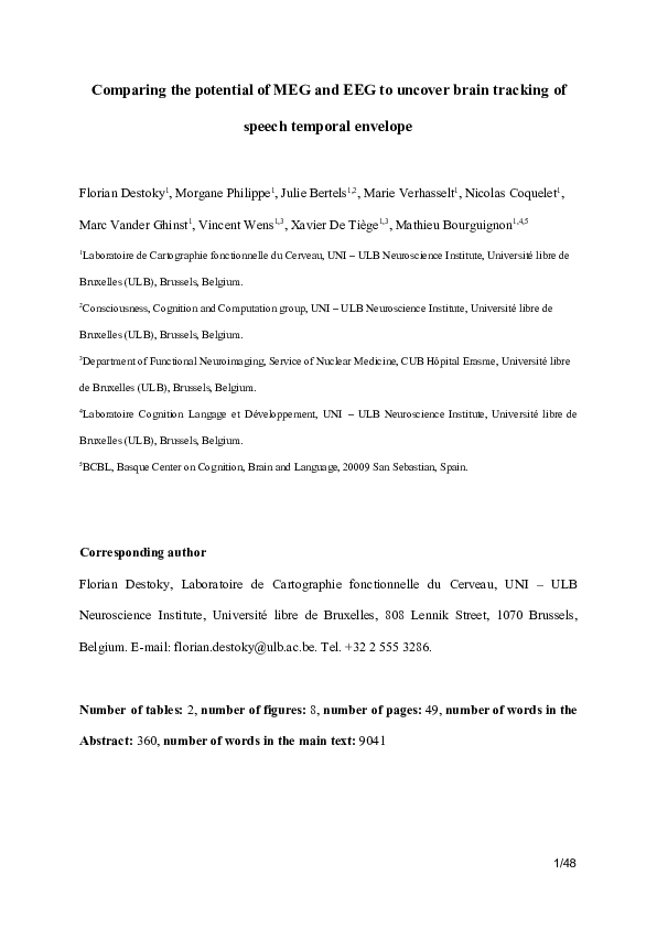 (PDF) Comparing the potential of MEG and EEG to uncover brain tracking ...