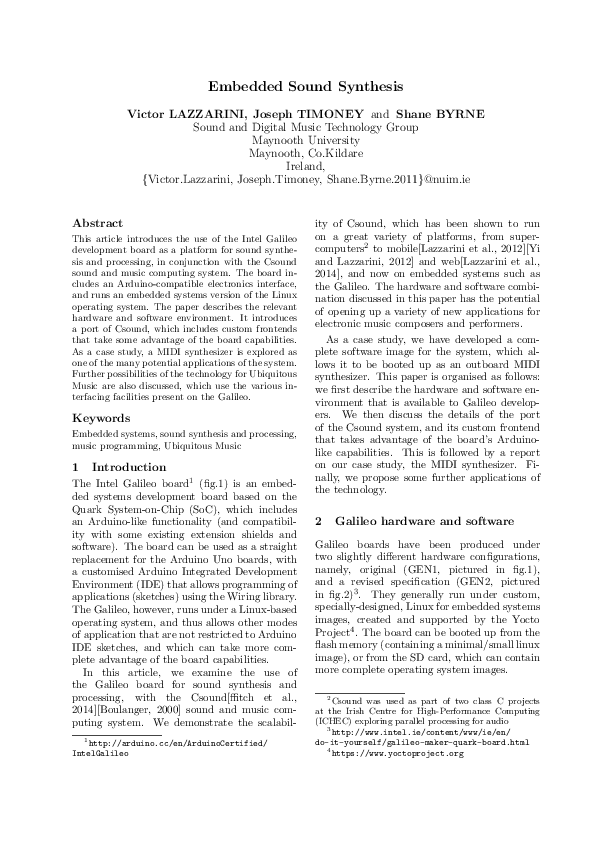 (PDF) Embedded Sound Synthesis