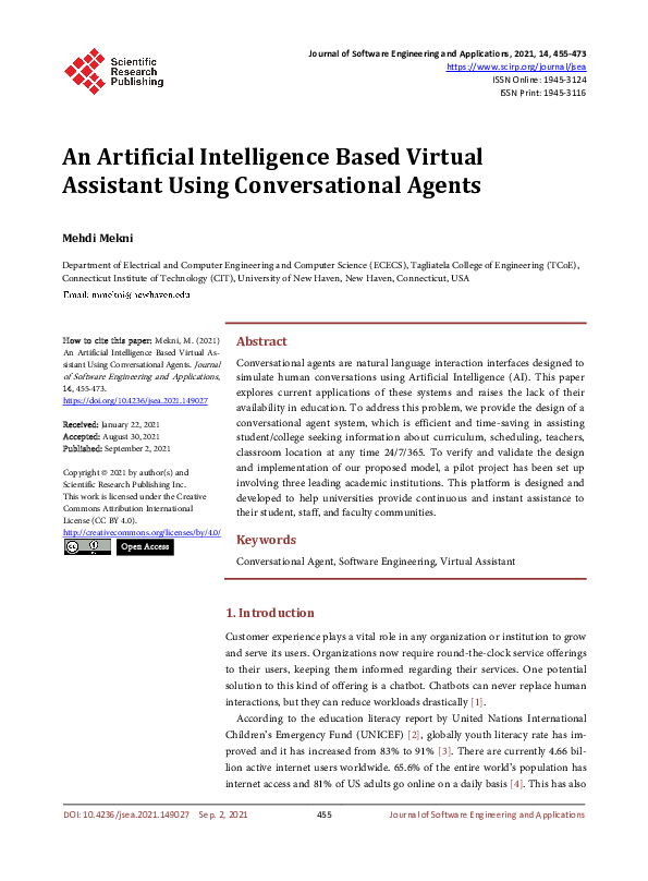 (PDF) An Artificial Intelligence Based Virtual Assistant Using ...