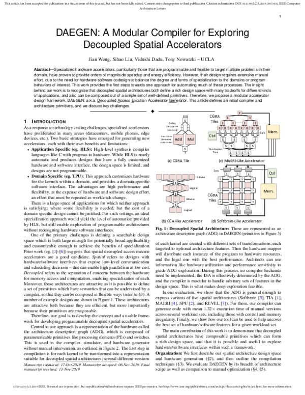 (PDF) DAEGEN: A Modular Compiler for Exploring Decoupled Spatial ...