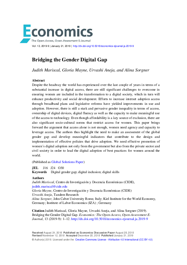 (PDF) Bridging the Gender Digital Gap