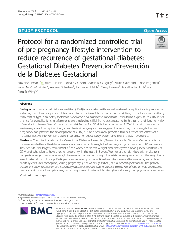 (PDF) Protocol for a randomized controlled trial of pre-pregnancy ...