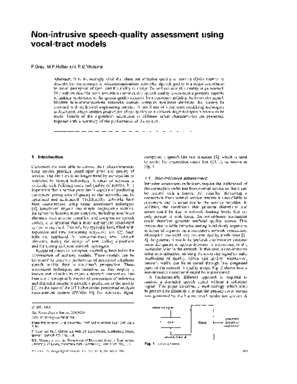 Which Of The Following Represents A Non-intrusive Method Of Assessment (PDF) Non-intrusive speech-quality assessment using vocal-tract models