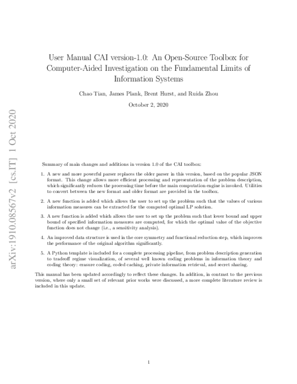 (PDF) User Manual CAI version-1.0: An Open-Source Toolbox for Computer ...