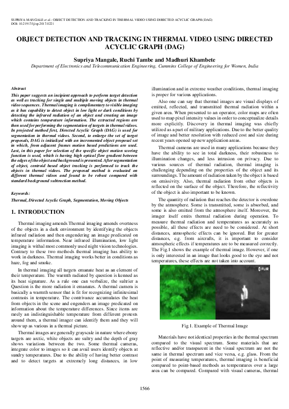 (PDF) Object Detection and Tracking in Thermal Video Using Directed ...