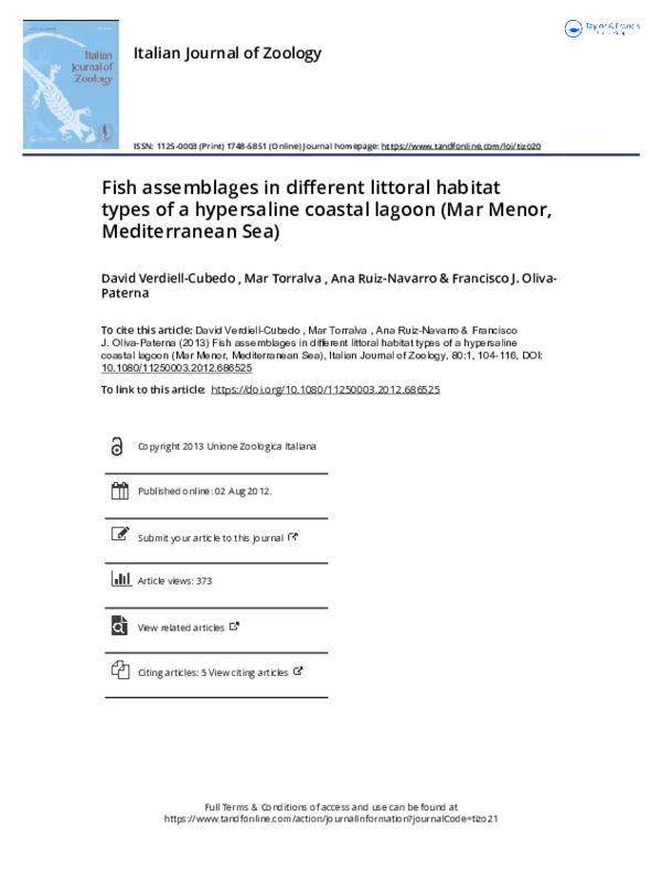 (PDF) Fish assemblages in different littoral habitat types of a ...