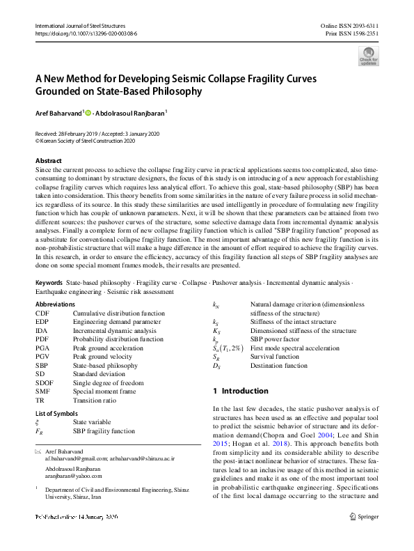 (PDF) A New Method for Developing Seismic Collapse Fragility Curves ...