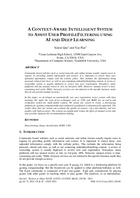 (PDF) A CONTEXT-AWARE INTELLIGENT SYSTEM TO ASSIST USER PROFILE ...