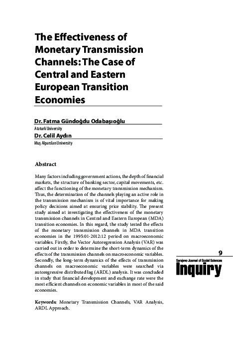 (PDF) The Effectiveness of Monetary Transmission Channels: The Case of ...