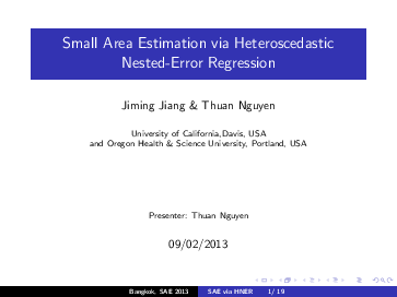 (PDF) Small area estimation via heteroscedastic nested-error regression