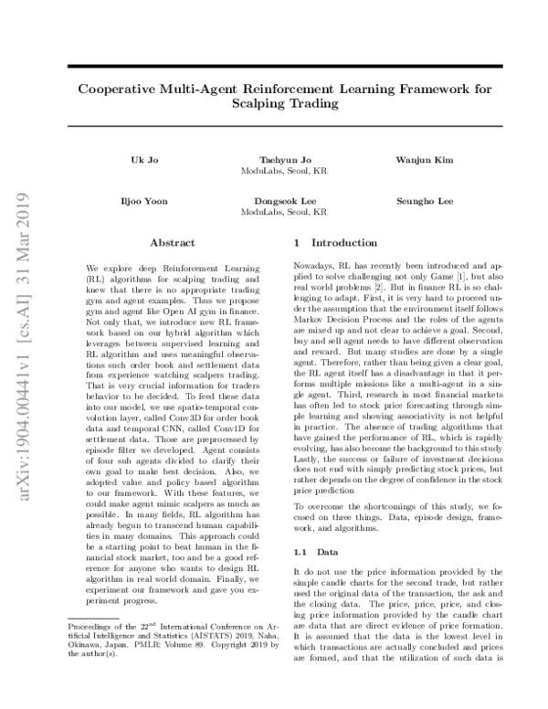 (PDF) Cooperative Multi-Agent Reinforcement Learning Framework for ...