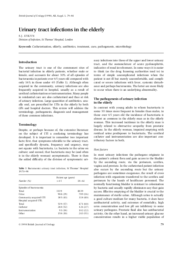 (PDF) Urinary tract infections in the elderly