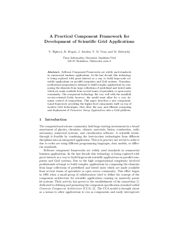 (PDF) A Practical Component Framework for Development of Scientific ...
