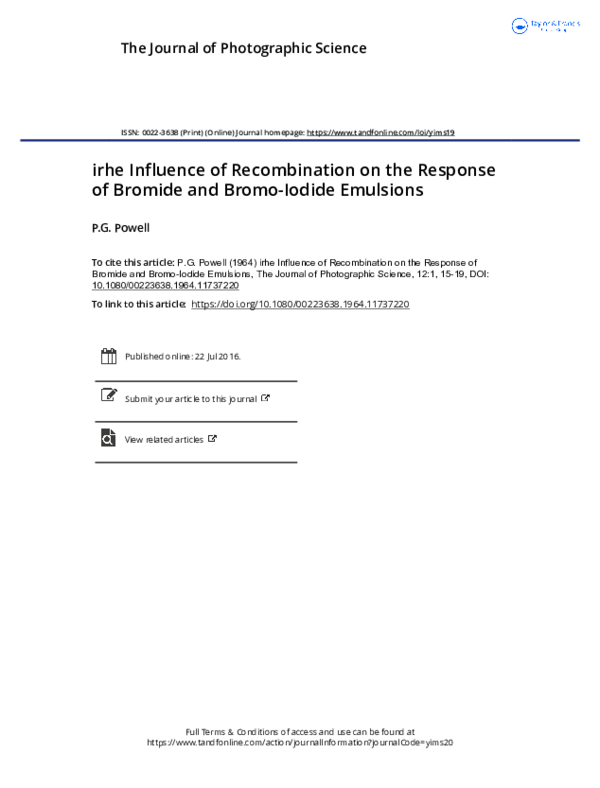 (PDF) irhe Influence of Recombination on the Response of Bromide and ...