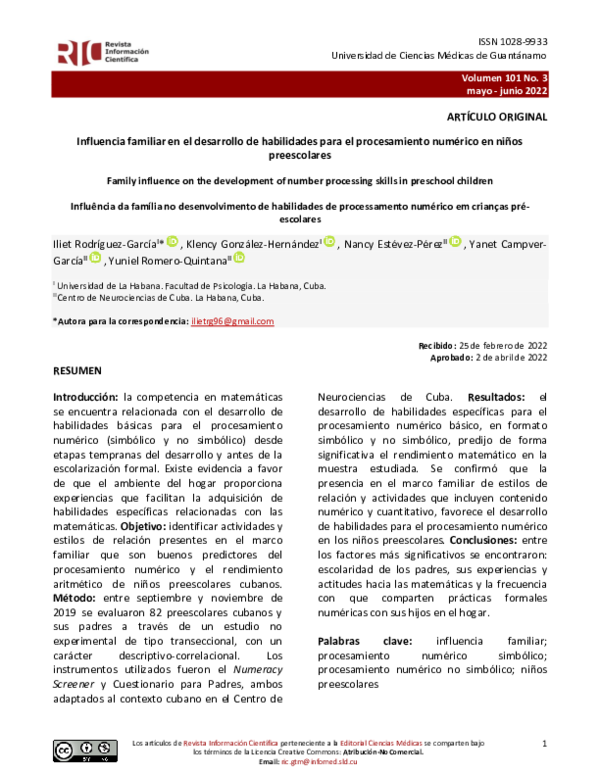 (PDF) Family influence on the development of number processing skills ...