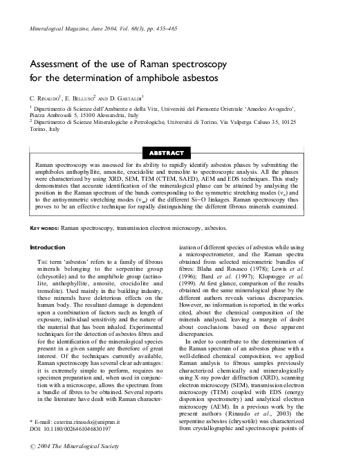 (PDF) Assessment of the use of Raman spectroscopy for the determination ...