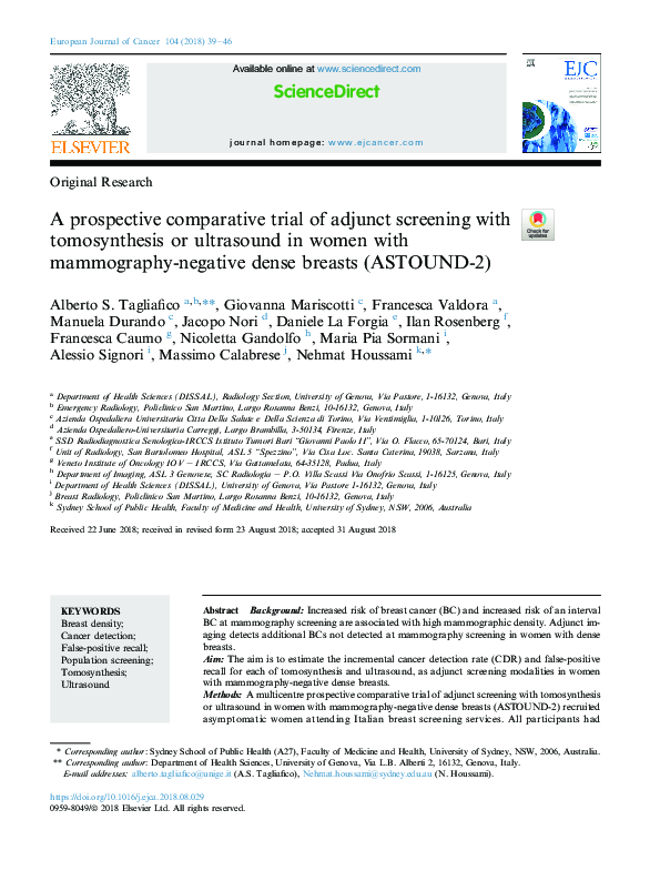 (PDF) A prospective comparative trial of adjunct screening with ...