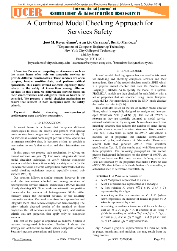 (PDF) A Combined Model Checking Approach for Services Safety