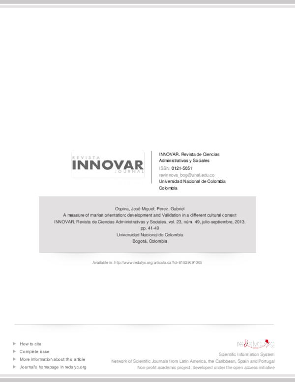 (PDF) A Measure of Market Orientation: Development and Validation in a ...