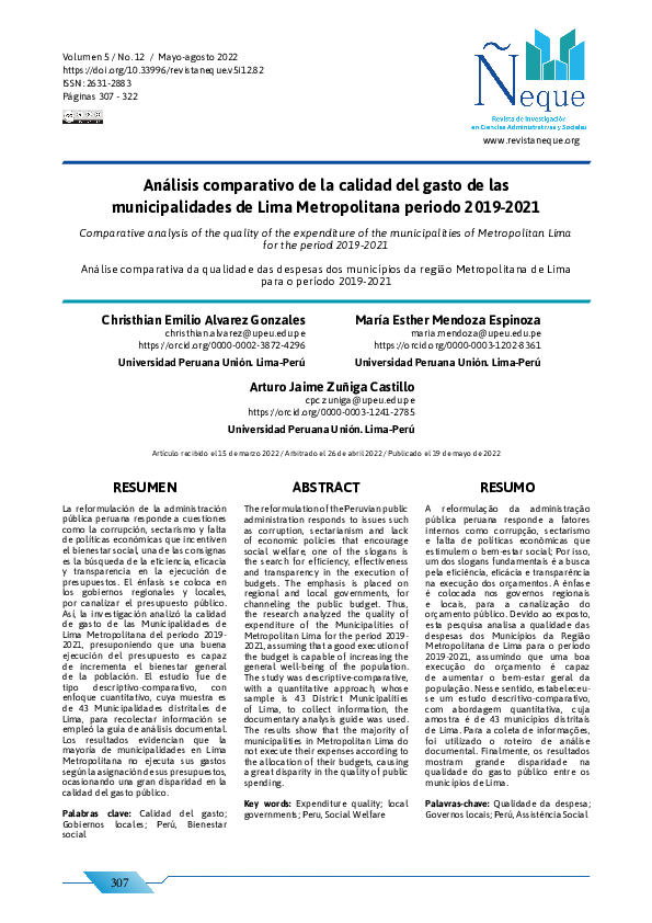 (PDF) Análisis comparativo de la calidad del gasto de las ...