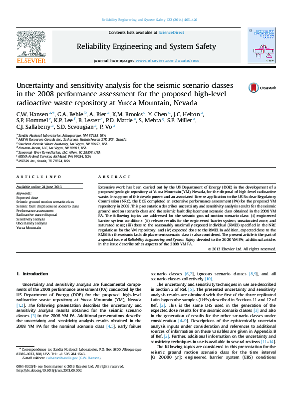 (PDF) Uncertainty and sensitivity analysis for the seismic scenario ...
