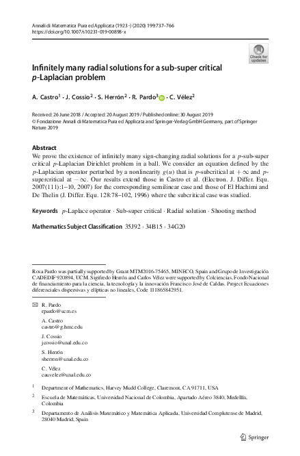 (PDF) Infinitely many radial solutions for a sub-super critical p ...