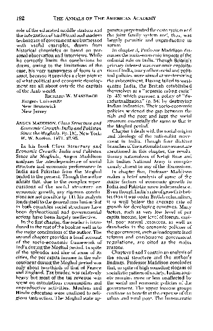 (PDF) Angus Maddison. Class Structure and Economic Growth: India and ...