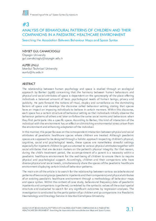 (PDF) Analysis of behavioural patterns of children and their companions ...