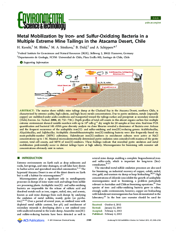 (PDF) Metal Mobilization by Iron- and Sulfur-Oxidizing Bacteria in a ...