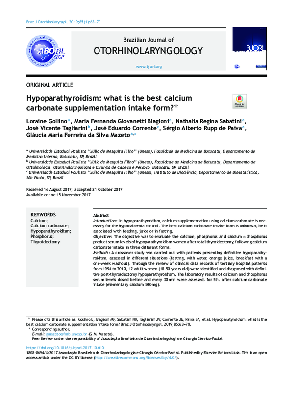(PDF) Hypoparathyroidism: what is the best calcium carbonate ...