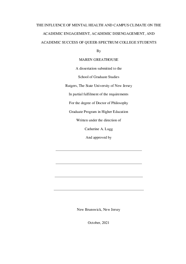 (PDF) The influence of mental health and campus climate on the academic ...