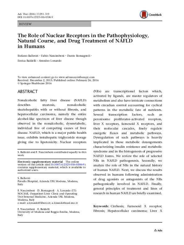 (PDF) The Role of Nuclear Receptors in the Pathophysiology, Natural ...
