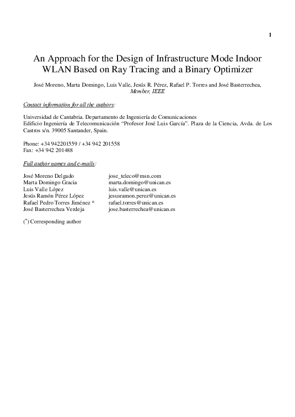 (PDF) An Approach for the Design of Infrastructure Mode Indoor WLAN ...