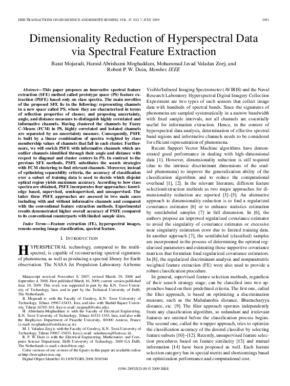 (PDF) Dimensionality Reduction of Hyperspectral Data Using Non-negative ...
