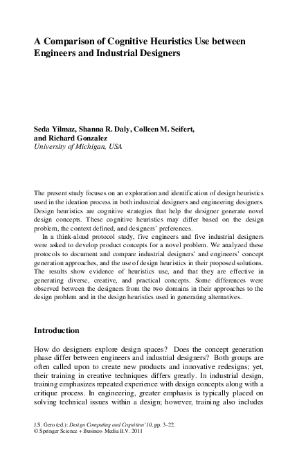 (PDF) A Comparison of Cognitive Heuristics Use between Engineers and ...