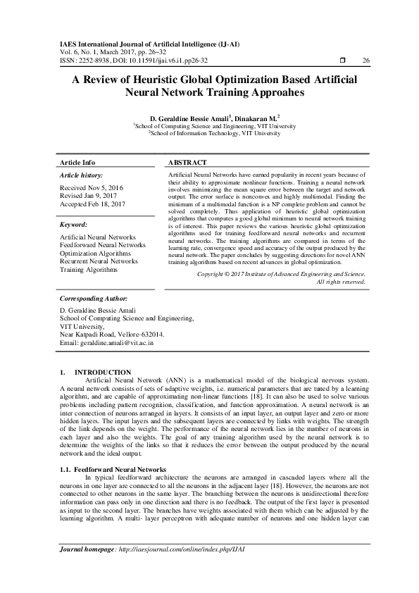 (PDF) A Review of Heuristic Global Optimization Based Artificial Neural ...
