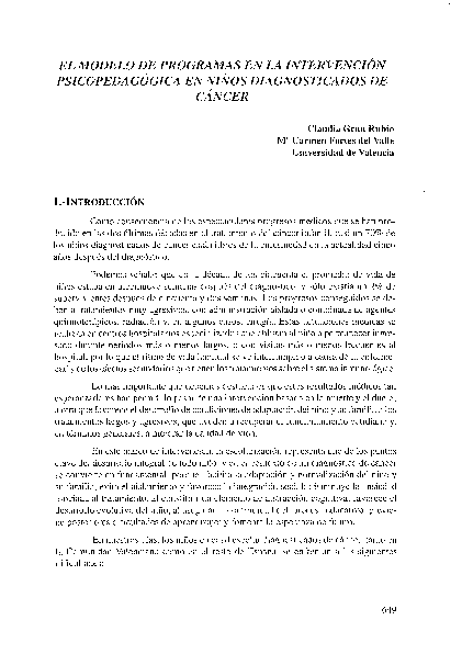 (PDF) El Modelo De Programas en La Intervención Psicopedagógica en ...