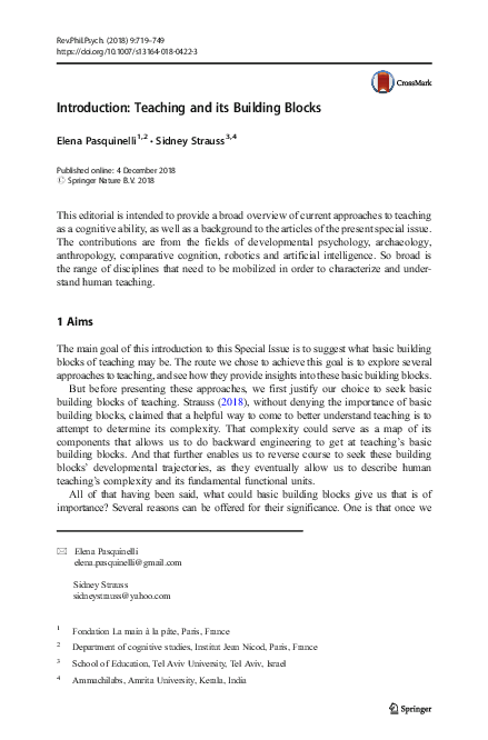 (PDF) Introduction: Teaching and its Building Blocks